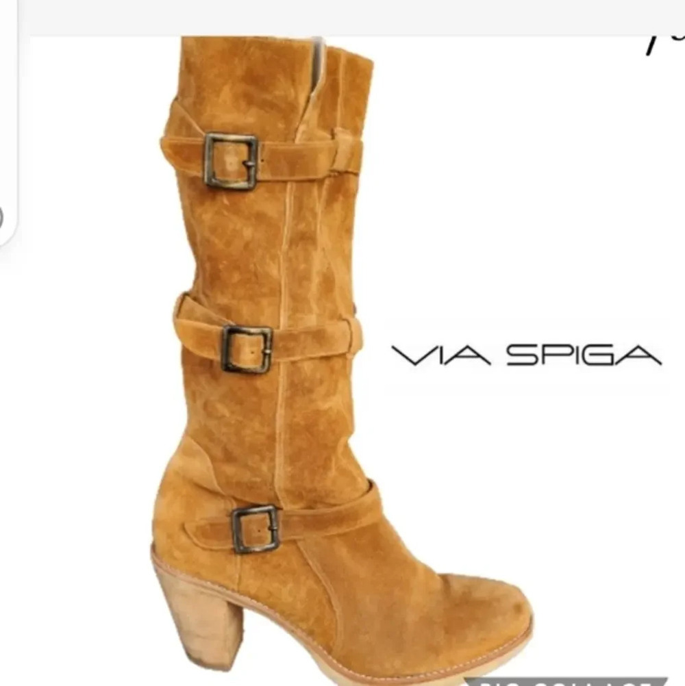 Via spiga tobacco biker boots 10